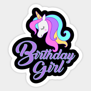 'Unicorn Birthday Girl' Perfect Birthday Girl Gift Sticker